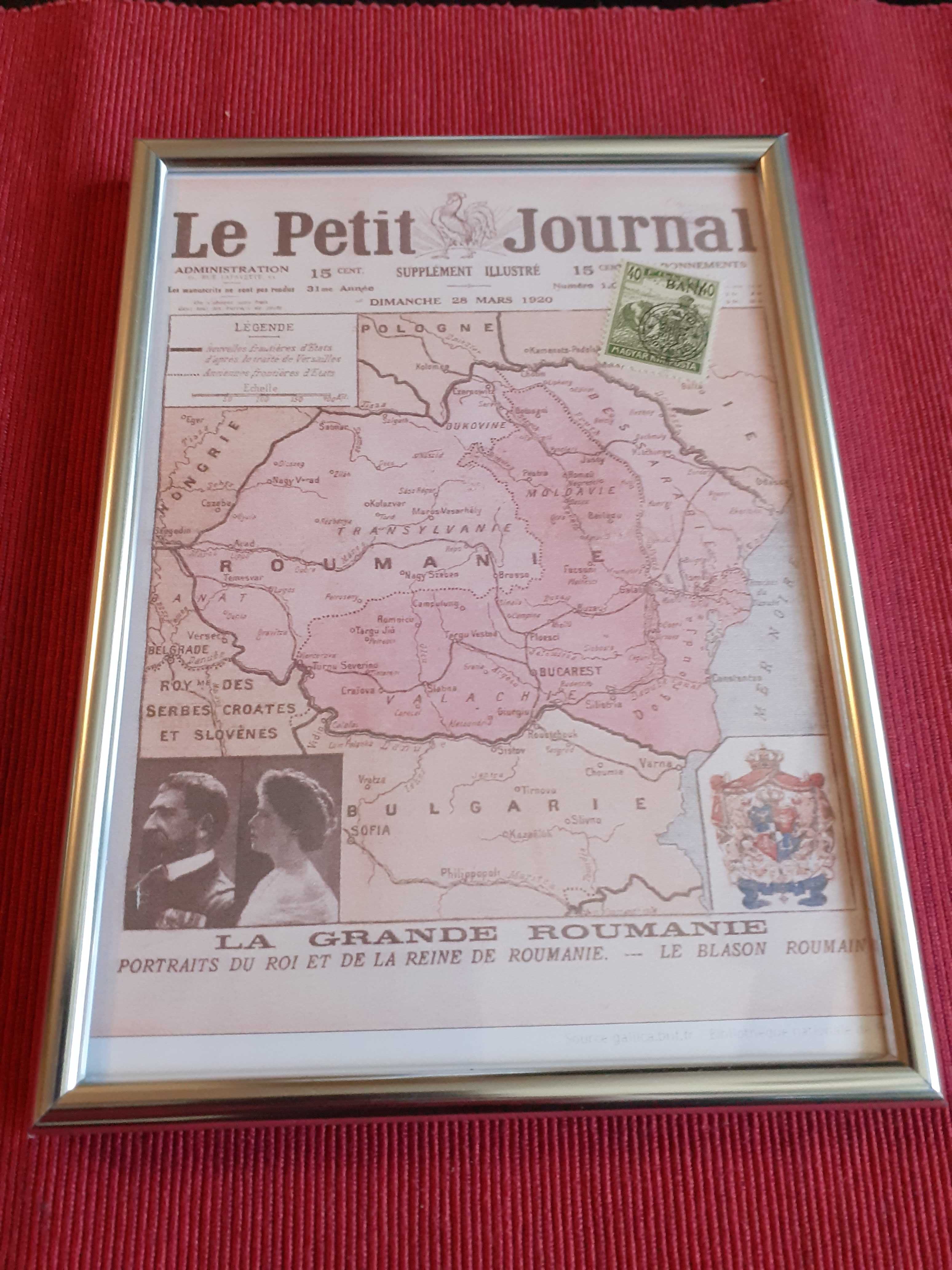 Tablou cu timbru original: "România Mare" în presa franceză din 1920
