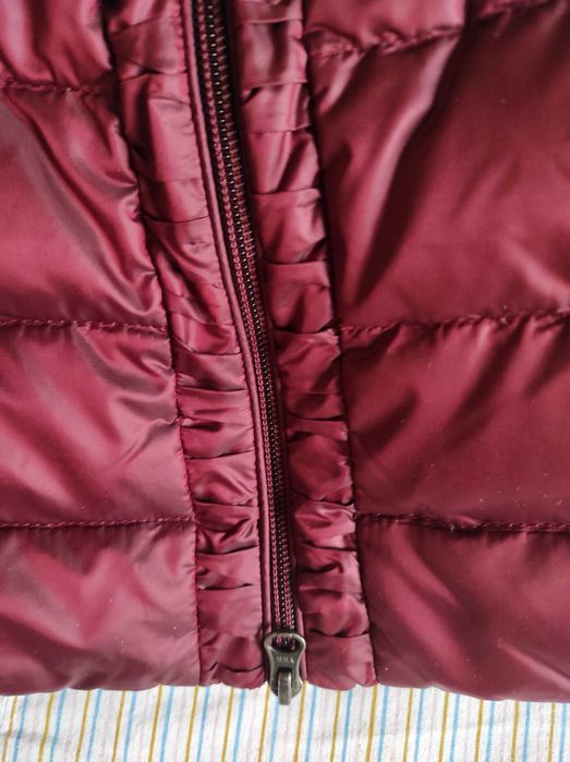 Ново дамско дълго атрактивно пухено яке в цвят бордо, ANDREWS, р-р 44
