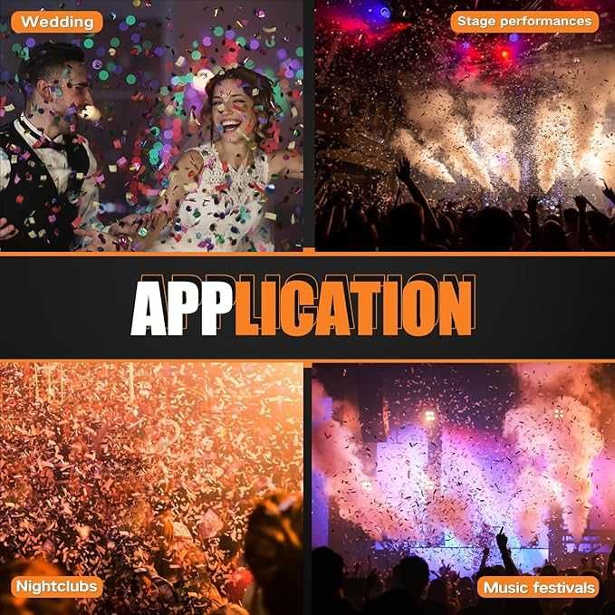 Mașină de suflat confetti cu 4 capete și control DMX