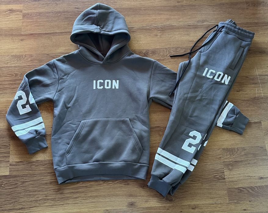 Мъжки,ватиран екип ICON в сиво