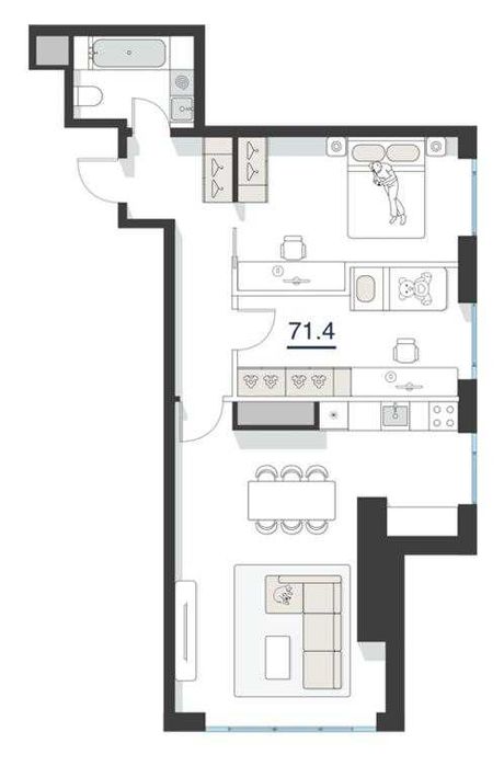 ПРОДАЕТСЯ! 3 ком квартира на элитном  Nest One По суппер цене