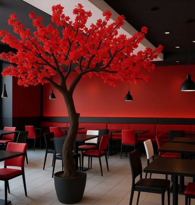 Декоративные растения искусственные цветы и деревья