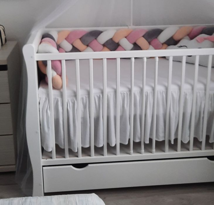 Pătuț bebe alb 120x60