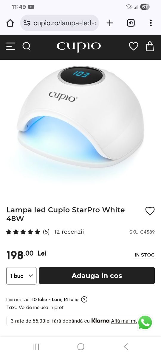 Lampa led Cupio StarPro White 48W