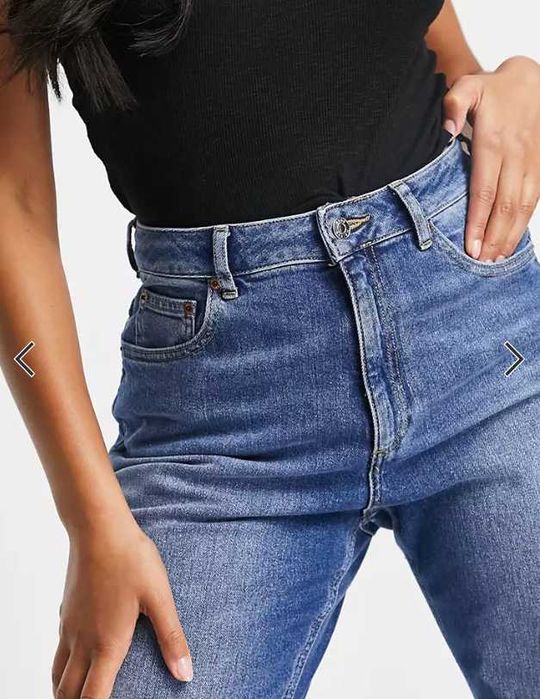 Blugi mom talie inalta model clepsidra Asos