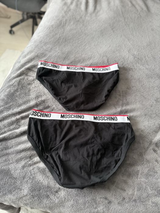 Moschino set 2 chiloti barbati negri cu logo alb marimea XL noi origin