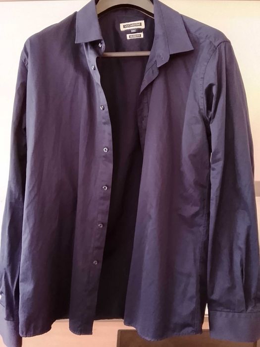 Мъжка стилна риза в тъмно синьо