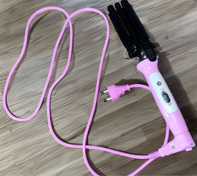 Тройная плойка розовая