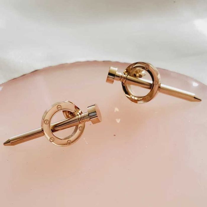 Комплект Гривна и Обеци Пирон Cartier- златни, сребърни, розово злато