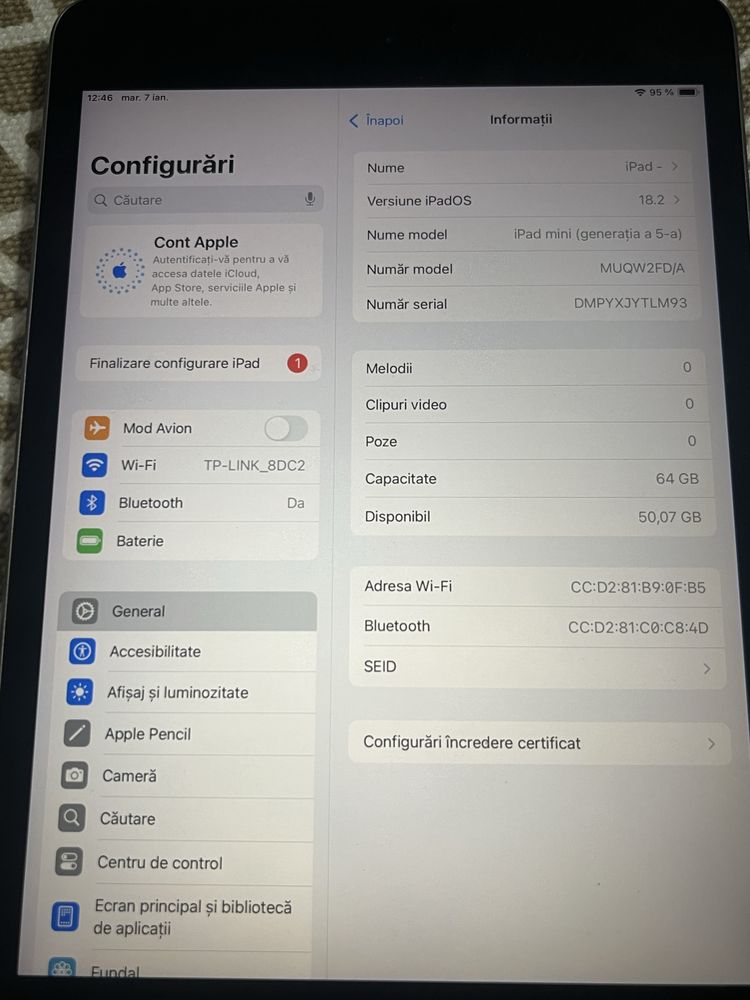 Ipad mini generatie 5 Wifi de 64 gb A2133
