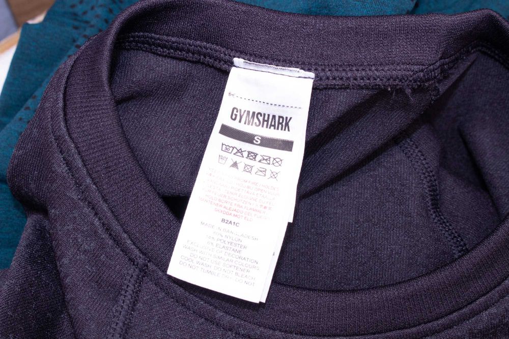 Gymshark оригинален клин петролен висока талия и сив кроп топ фитнес