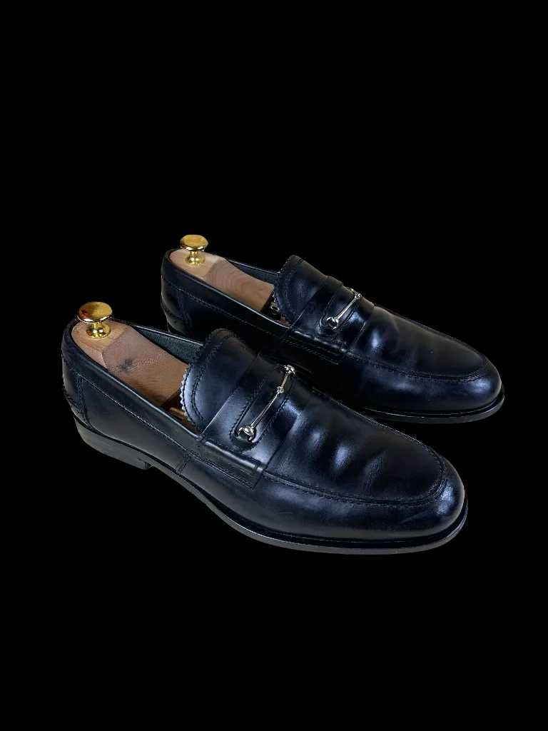 Pantofi barbati Gucci Horsebit Loafer marimea 42 27.5 cm negri piele