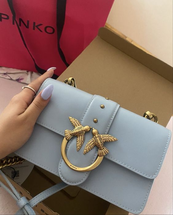 Pinko love mini baby blue- светло синя пинко