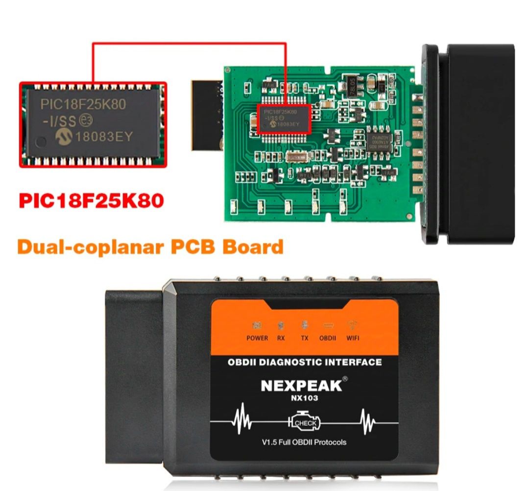 Качественна автомобилна OBD2 Wi-fi диагностика NEXPEAK ELM327 V1.5.