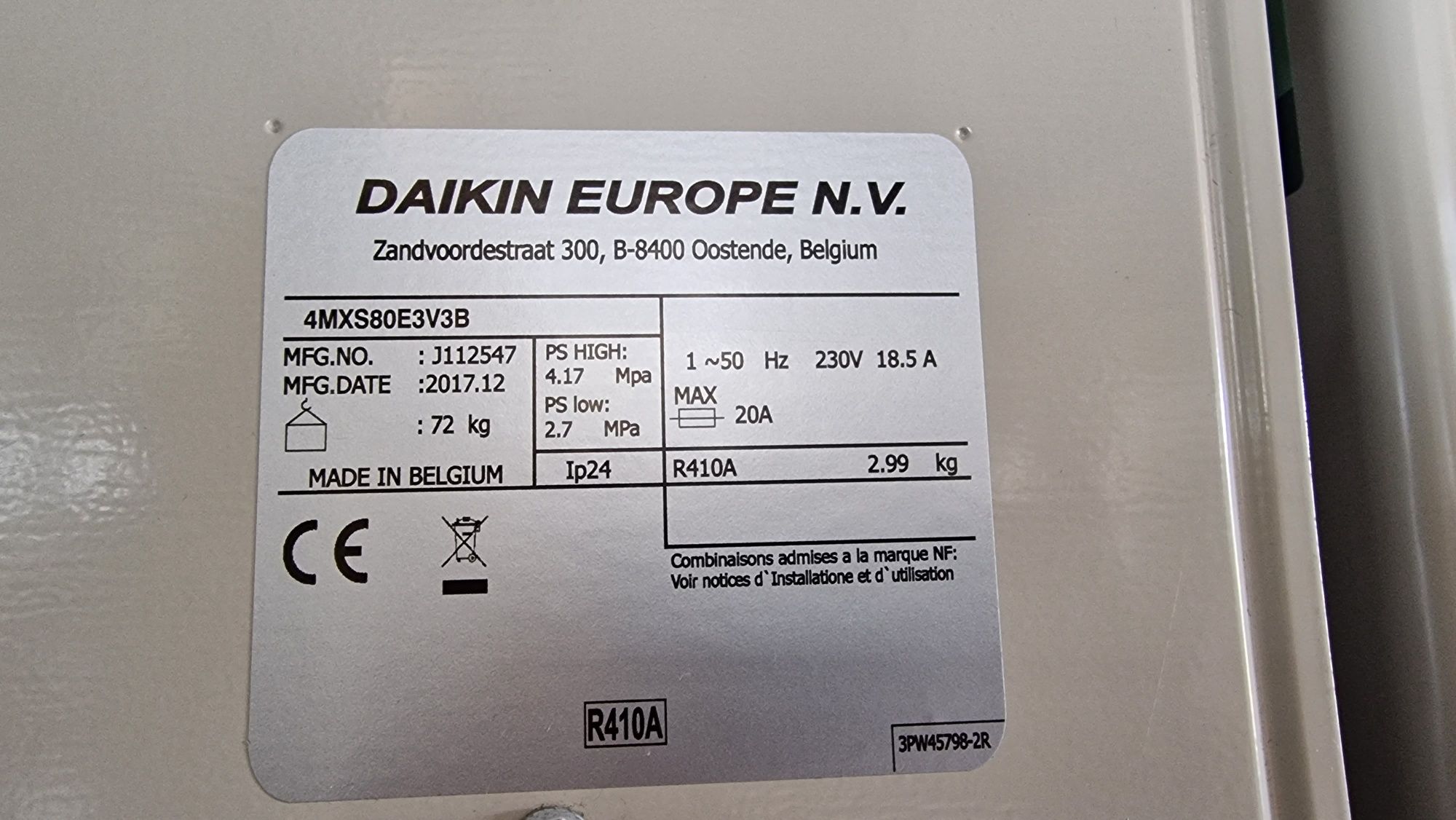 Daikin Multy inverter 4MXS80 външно тяло с възможност да захранва 4 въ