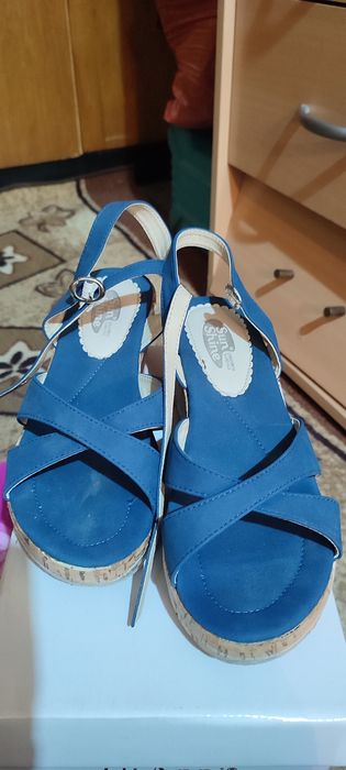 Дамски сандали сини