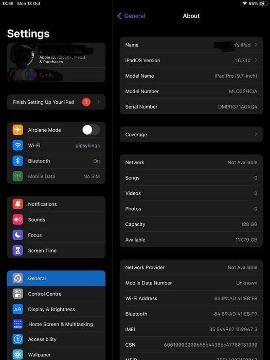 iPad Pro 9.7 inch A1674 128GB LTE WiFi + Cellular