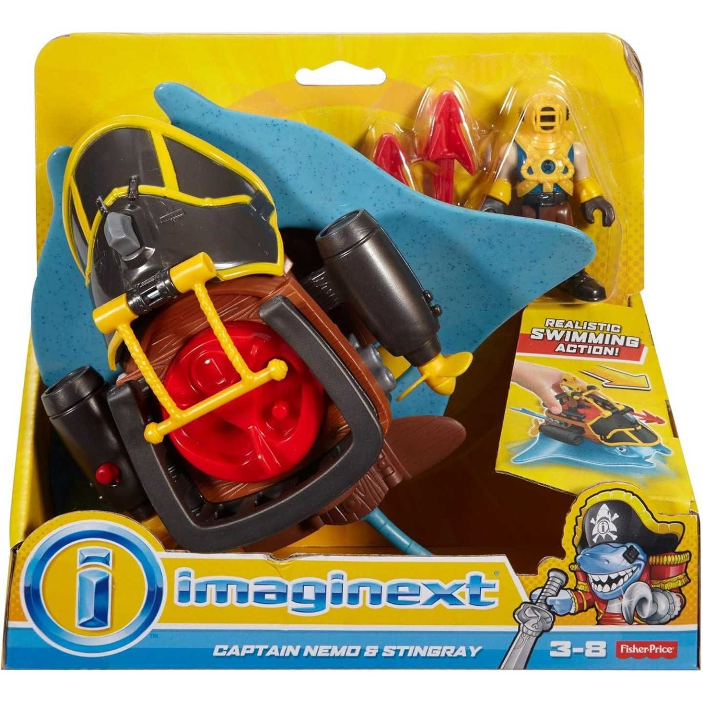 Set Figurine Imaginext, Captain Nemo & Stingray, +3 ani