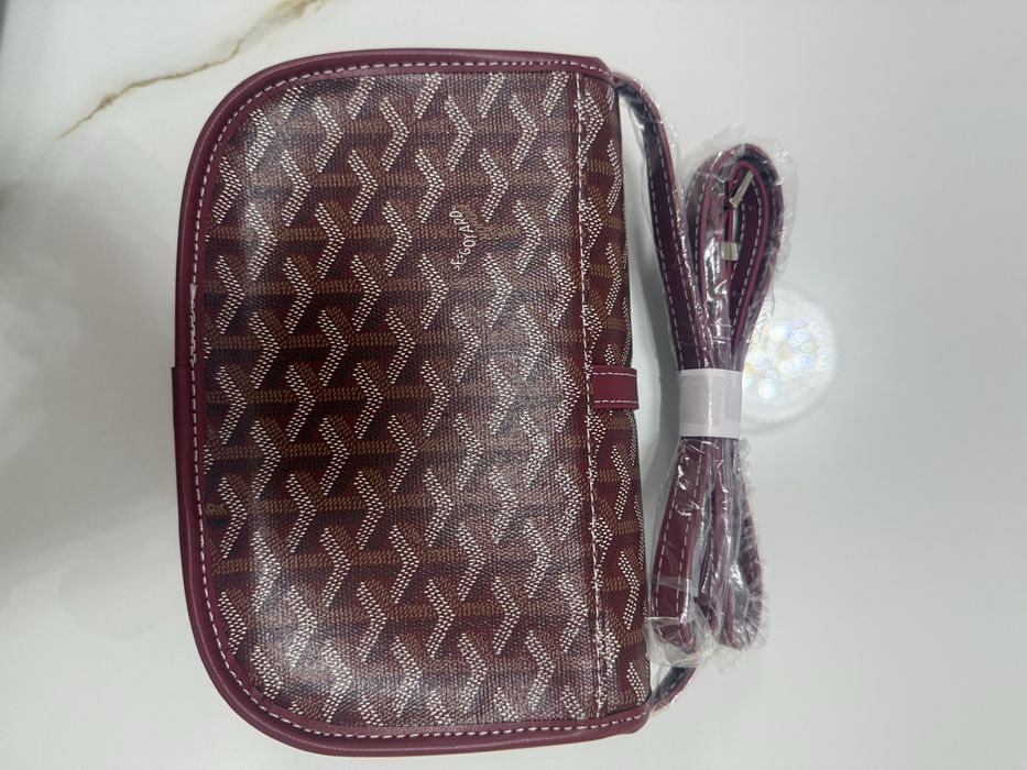 Geantă tip crossbody, model Goyard – vișiniu/burgundy