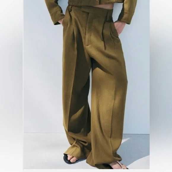 Комплект Зара бомбер+панталони, нови с етикет, лен+вискоза, S размер