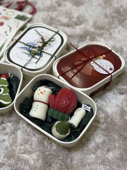 Подарочные свечи под новый год, новогоднее украшение