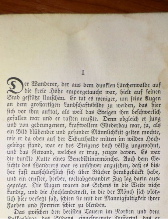Carte veche cu dedicatie, 1928, Unter den Dolomiten, Konrad Telmann