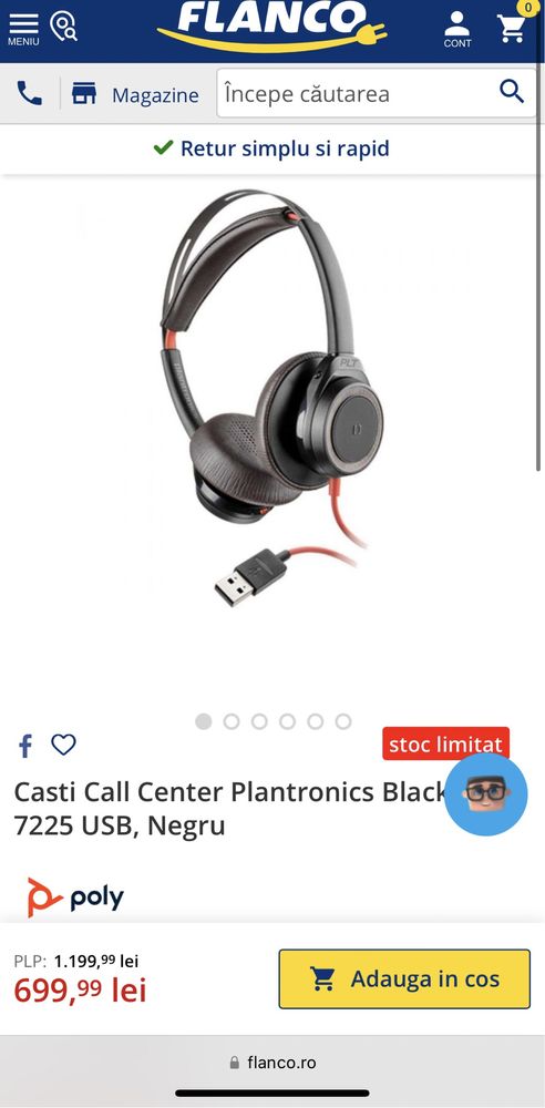 Casti Plantronics blackwire 7225