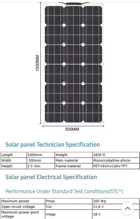 Kit mobil 4 panouri fotovoltaice flexibile -400w