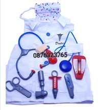 Детски докторски лекарски комплект и лекарски костюм детски играчки