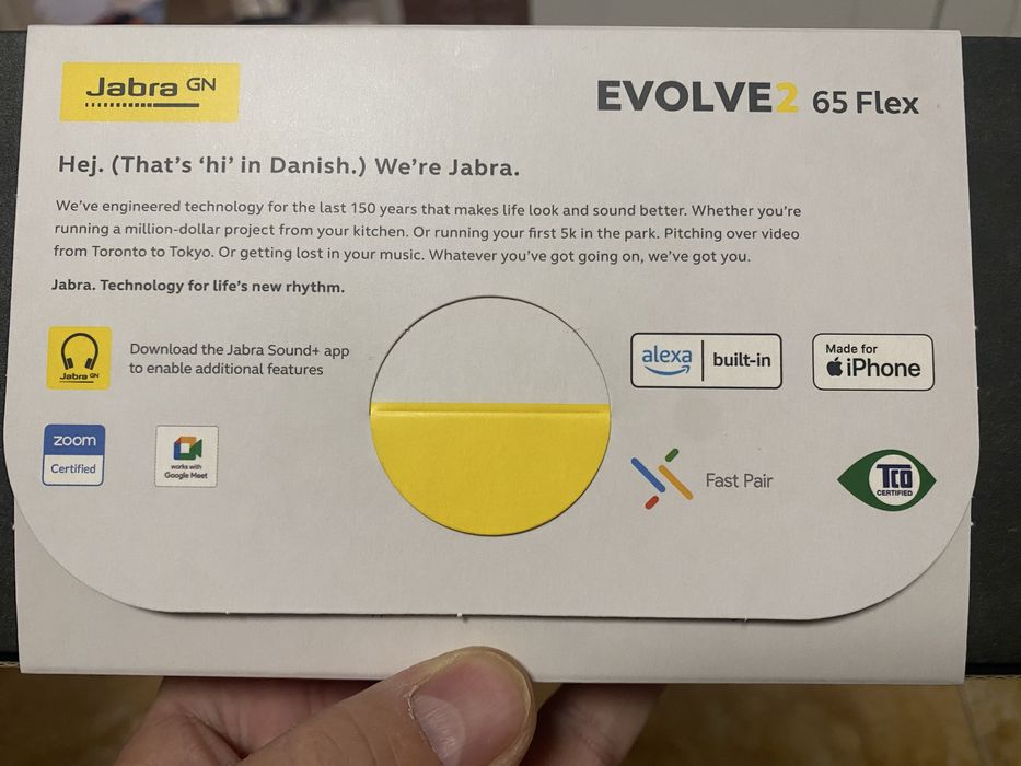 Casti stereo cu microfon Jabra Evolve2 65 Flex Link390c WIFI USBC Qi