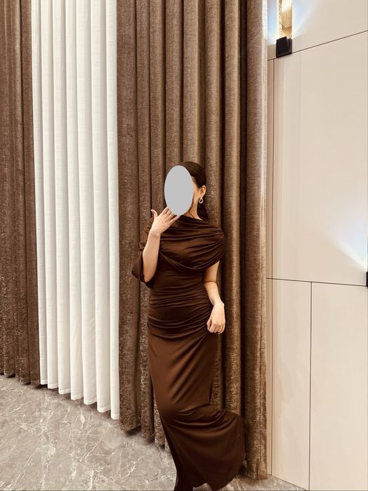 Платье вечернее (Коричневое со стилем)