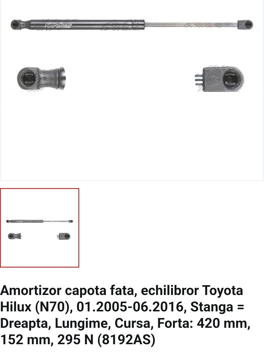 Amortizor telescop L=420 F=295N