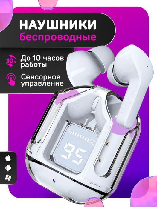 Беспроводные наушники с дисплеем, микрофоном и шумоподавлением