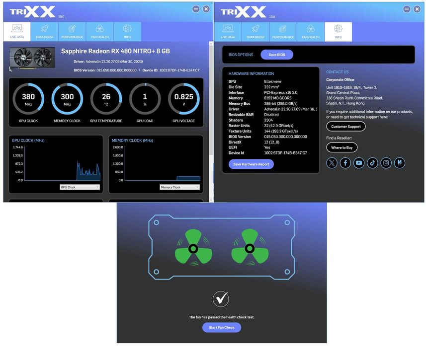 ТОП състояние Видео карта GPU Sapphire NITRO+ RX 480 OC 8GB GDDR5