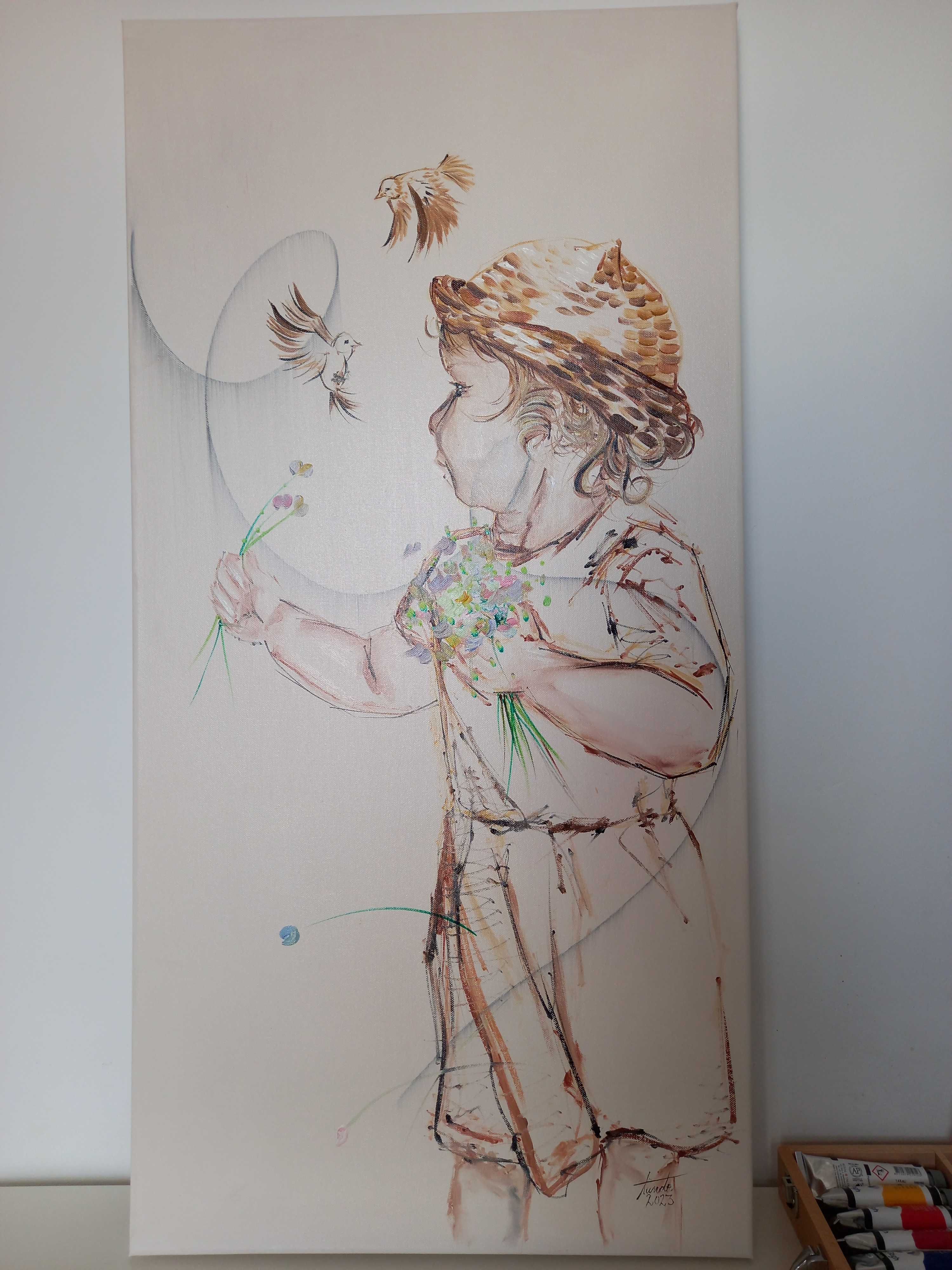 Tablou, pictura ulei pe panza, 50x100cm