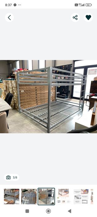 Vând pat supraetajat metalic 140x200 NOU