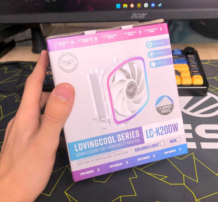 Кулер для процессора НОВЫЙ 4 медные трубки БЕЛЫЙ RGB 4pin 200W.