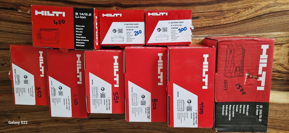 Hilti set acumulatori  pentru scule electrice