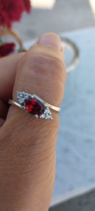Кольцо серебро 925 проба гранат натуральный Таиланд