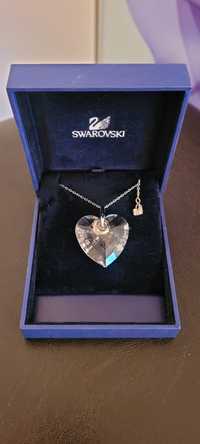 Swarovski pandantiv inima cu lanț placat cu rodiu