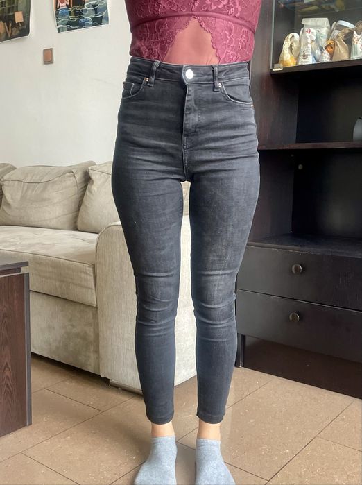 High Waist черни дънки