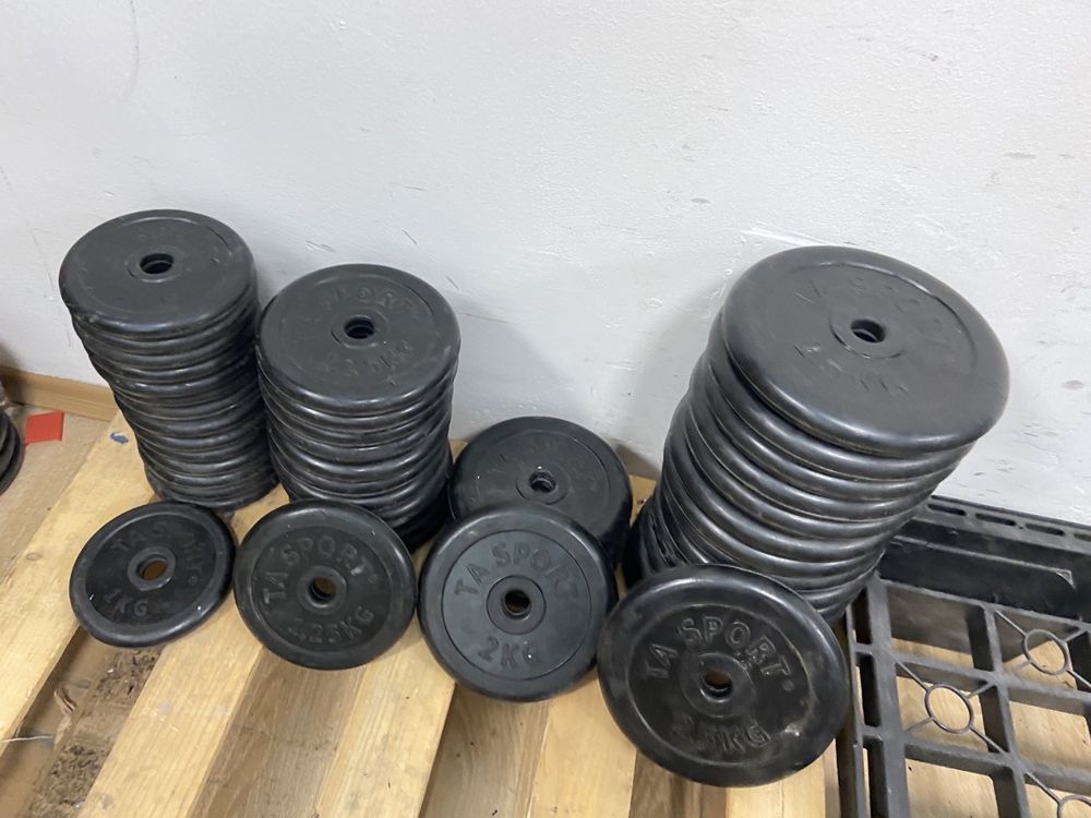 Discuri gantere haltera cauciucate noi 1 kg,1,25 kg,2 kg, 2,5 kg noi