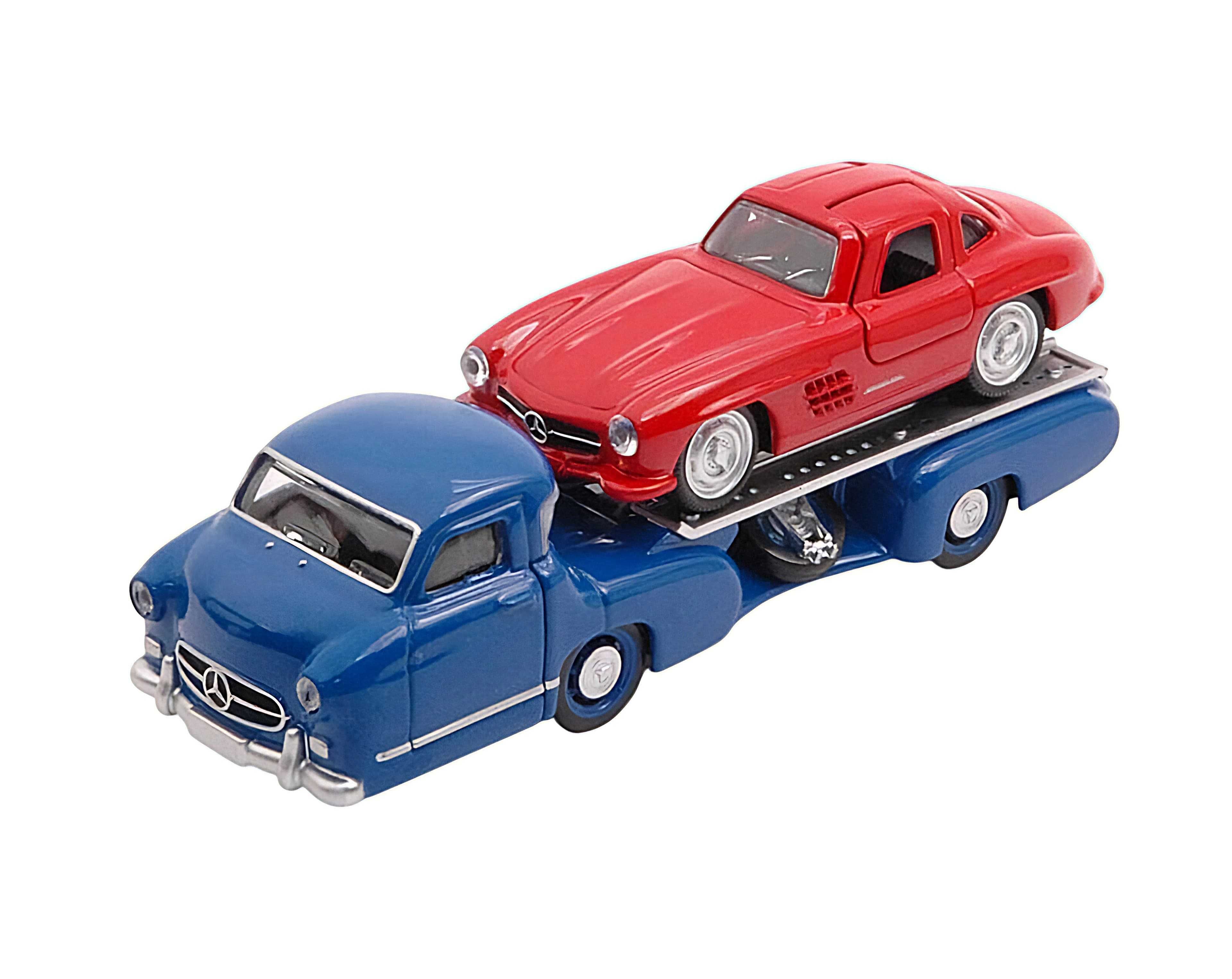 Macheta Mercedes-Benz Renntransporter + Mercedes Benz SL Norev