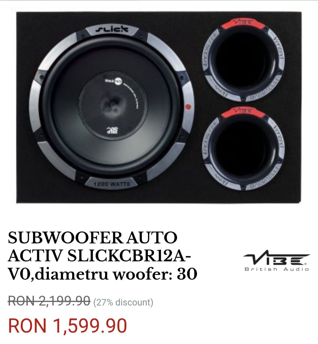 Subwoofer activ Vibe 400 watts RMS