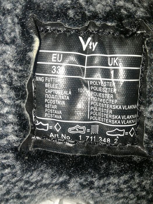 Ghetute tip adidas, cu captuseala imblanita, m. 33, Victory,negre, noi