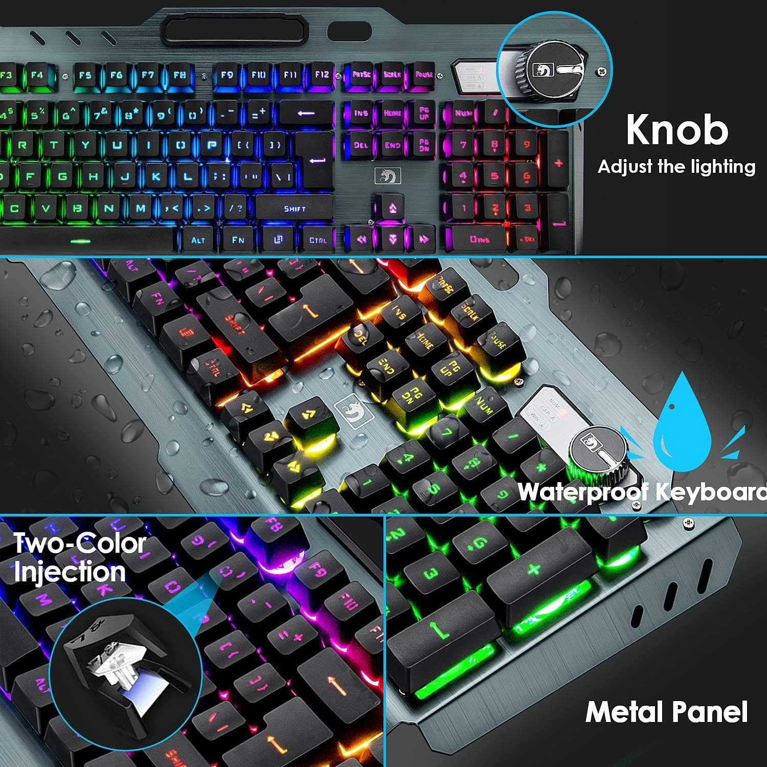 Mambasnake Tastatură mouse Wireless Gaming LED RGB,senzatie mecanica