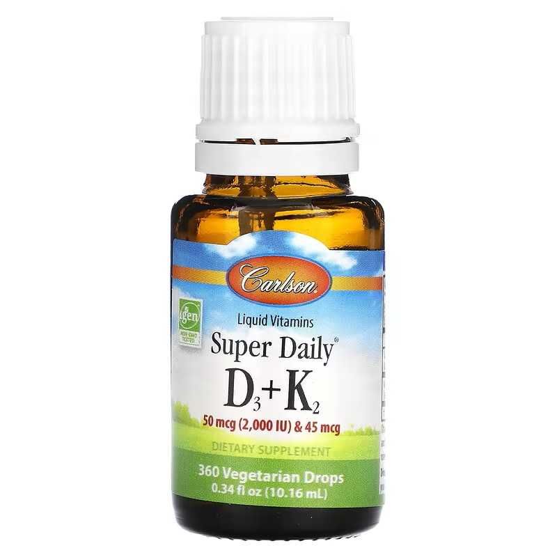 Carlson Super Daily D3+K2 Kids Kid's (1000 МЕ и 2000 МЕ) Д3 К2 D3 K2