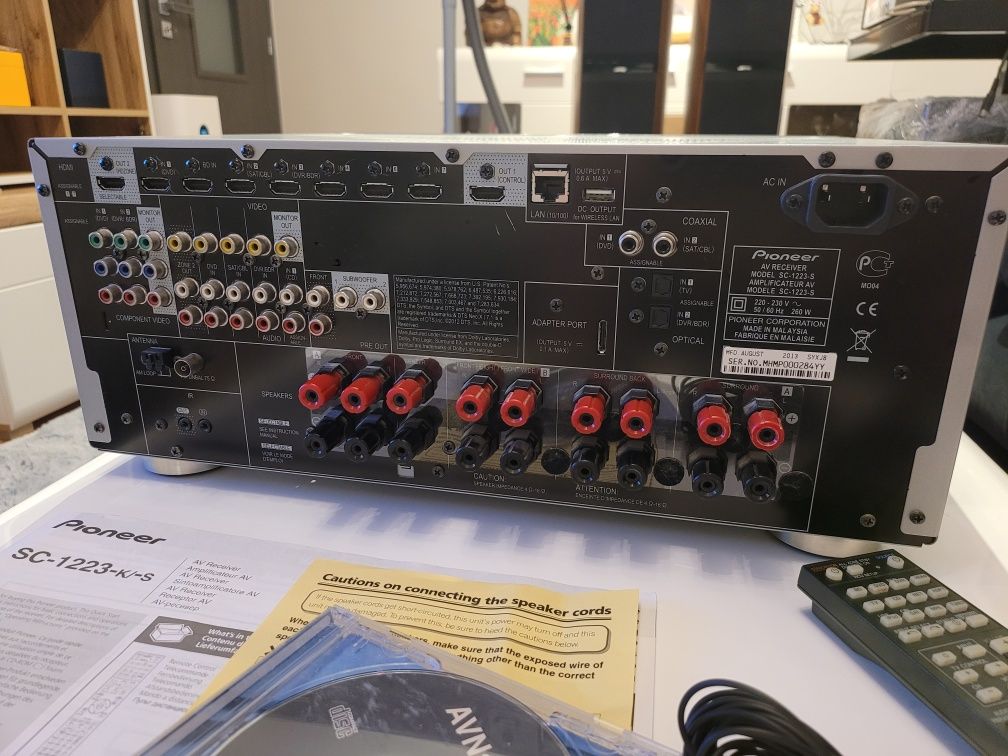Pioneer SC-1223-S - 7.2 AV ресивър, Class D 200W, 4K, пълен комплект