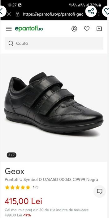 Pantofi noi piele Geox Respira mărime 41.