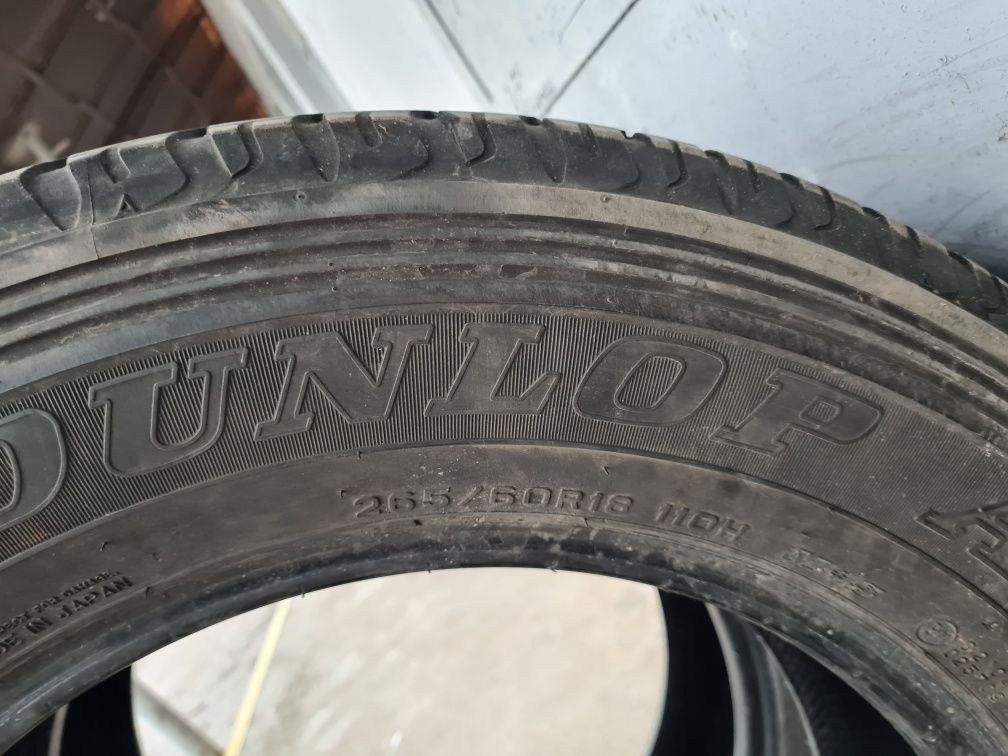 2 бр. летни гуми 265/60/18 Dunlop 5,5 mm DOT 2414